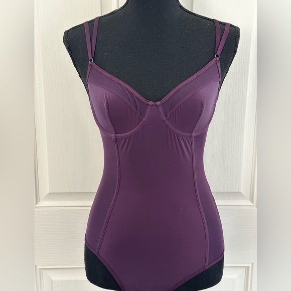 Victoria's Secret Other - Victoria’s Secret Eggplant Bodysuit with sheer panels along the sides, 34C